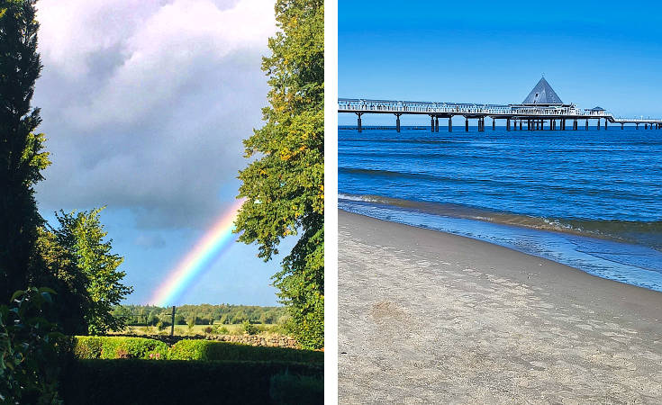 Ferienwohnung Bansin auf Usedom - Wohnzimmer mit LED TV und WLAN